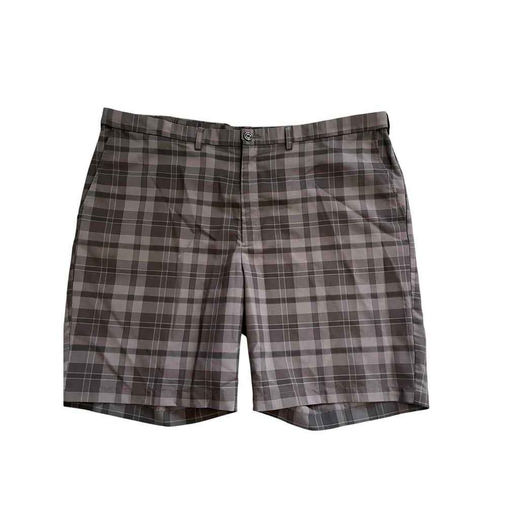 Haggar Plaid Dress Shorts Men's 44 Black Gray